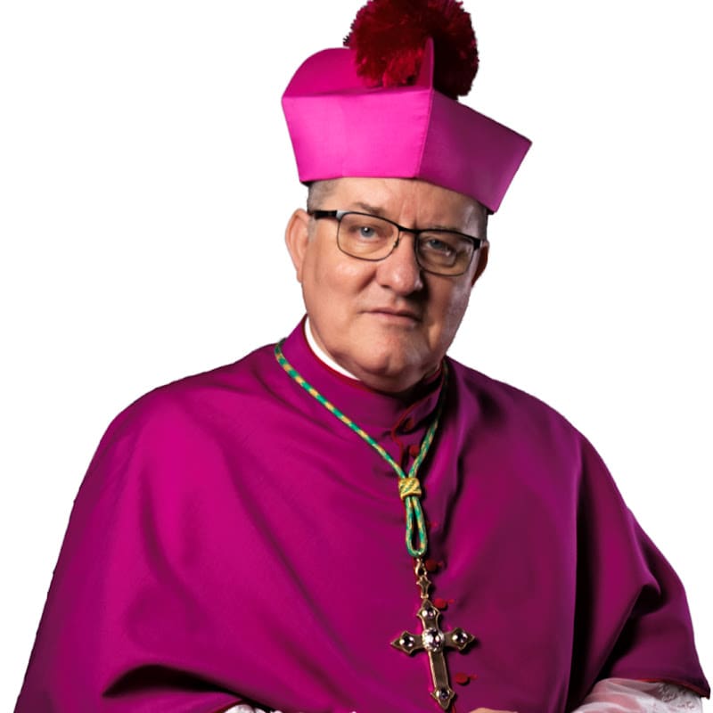 Retrato oficial de Dom Adair José Guimarães, com a veste episcopal
